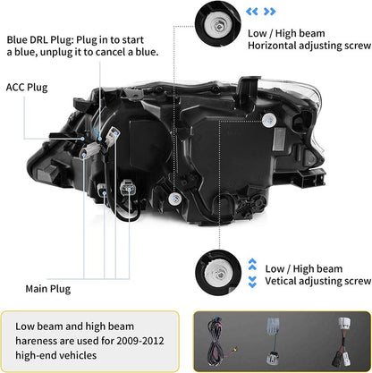 VLAND Headlights For Lexus RX350 RX450H 2013-2015 Third Generation (AL10) [For Xenon Models]