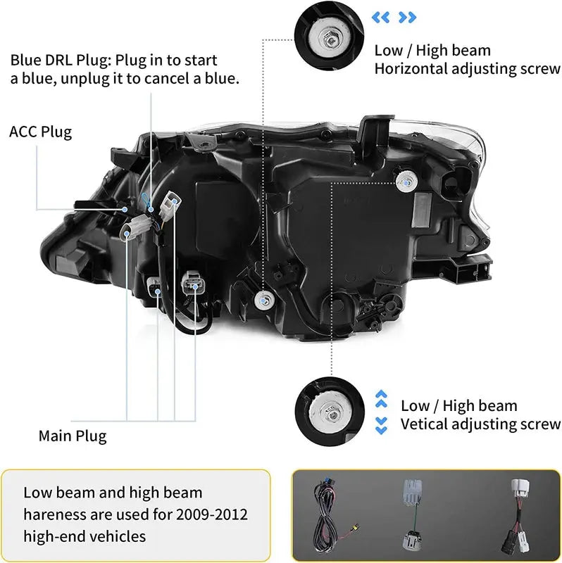 VLAND Headlights For Lexus RX350 RX450H 2013-2015 Third Generation (AL10) [For Xenon Models]