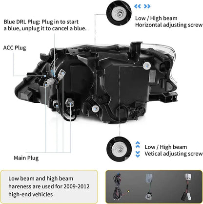 VLAND Headlights For Lexus RX350 RX450H 2013-2015 Third Generation (AL10) [For Xenon Models]