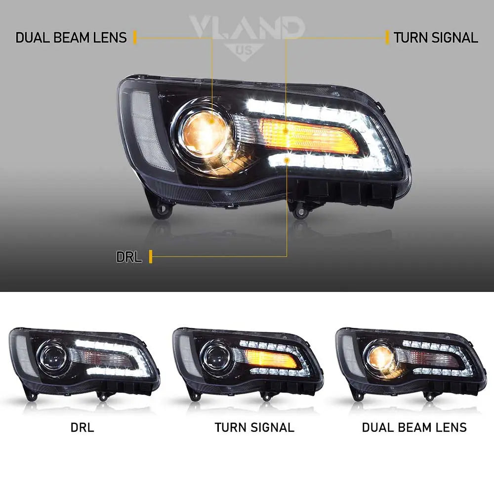 VLAND LED Headlights For 2011–2023 Chrysler 300C