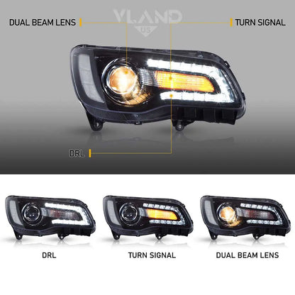 VLAND LED Headlights For 2011–2023 Chrysler 300C
