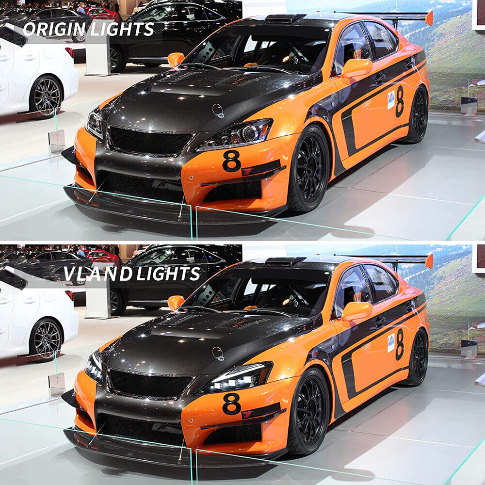 VLAND LED Projector Headlights For Lexus IS250/IS250C IS350/IS350C IS220d 2006-2013 ISF 2008-2014 With Animation & Blue Breathing