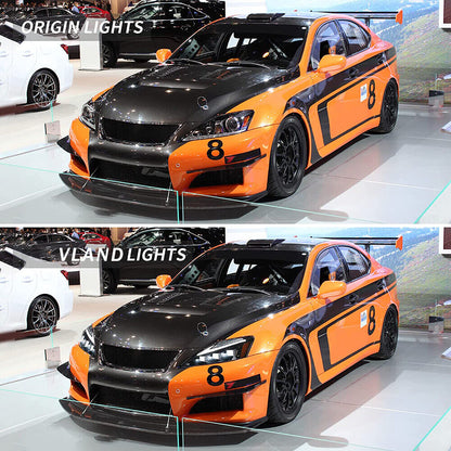 VLAND LED Projector Headlights For Lexus IS250/IS250C IS350/IS350C IS220d 2006-2013 ISF 2008-2014 With Animation & Blue Breathing