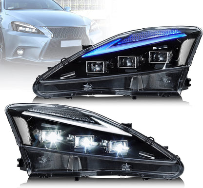 VLAND LED Projector Headlights For Lexus IS250/IS250C IS350/IS350C IS220d 2006-2013 ISF 2008-2014 With Animation & Blue Breathing
