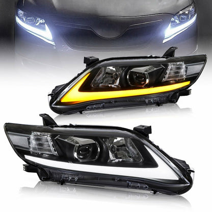 VLAND LED Projector Headlights For 2010 2011 Toyota Camry Base LE SE and XLE w/Sequential (US version)