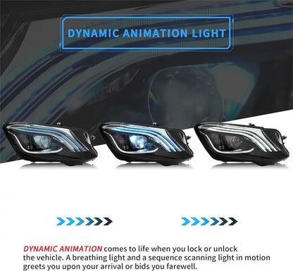 VLAND LED Headlight for Mercedes-Benz S-Class W222 6th Gen 2014-2017 w/ Blue DRL