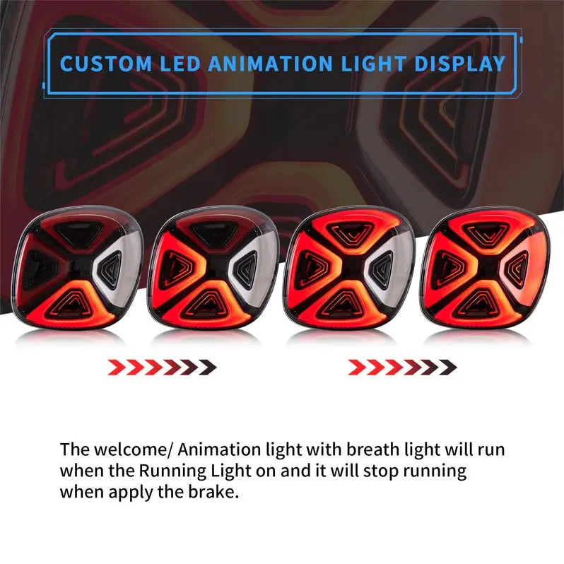 VLAND Full LED Tail Lights For Mercedez Benz Smart 453 Fortwo/Forfour 2015-2020 With Start-up Animation（E-mark）