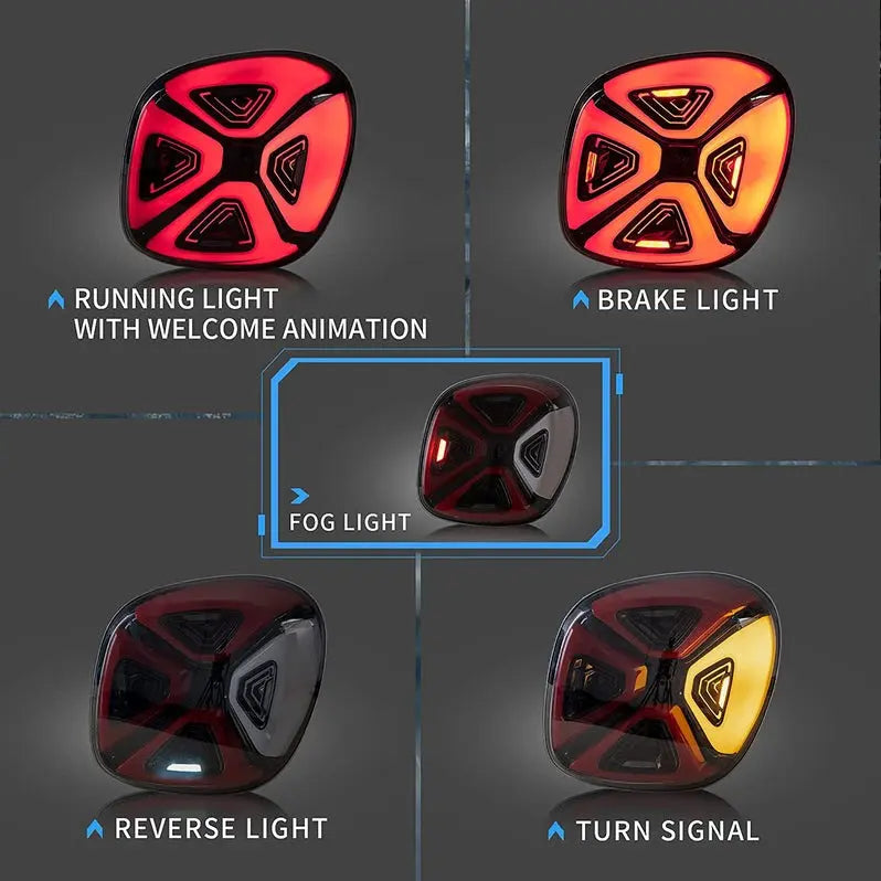 VLAND Full LED Tail Lights For Mercedez Benz Smart 453 Fortwo/Forfour 2015-2020 With Start-up Animation（E-mark）