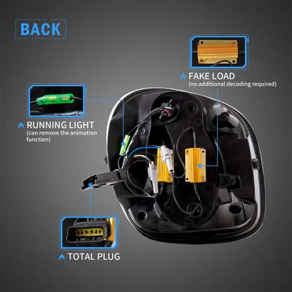 VLAND Full LED Tail Lights For Mercedez Benz Smart 453 Fortwo/Forfour 2015-2020 With Start-up Animation（E-mark）