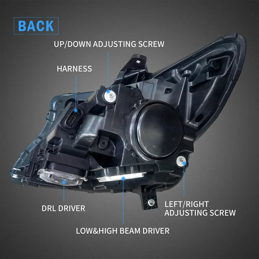 VLAND LED Projector Headlights With Blue DRL For Mecedes Benz Vito / Metris 2016-2023 E-MARK (W447 V-Class, Third generation / 3rd Gen)