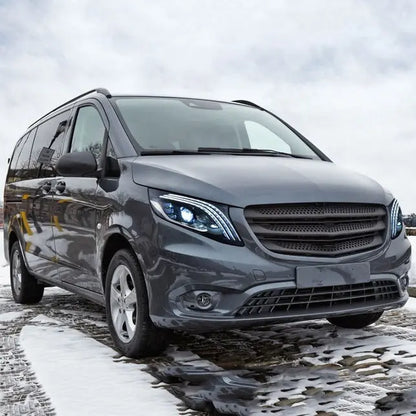 VLAND LED Projector Headlights With Blue DRL For Mecedes Benz Vito / Metris 2016-2023 E-MARK (W447 V-Class, Third generation / 3rd Gen)