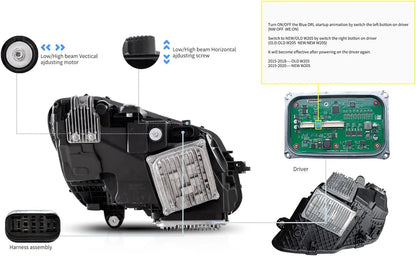 VLAND LED Projector Headlights For Mercedes Benz W205 C-Class 2015-2021
