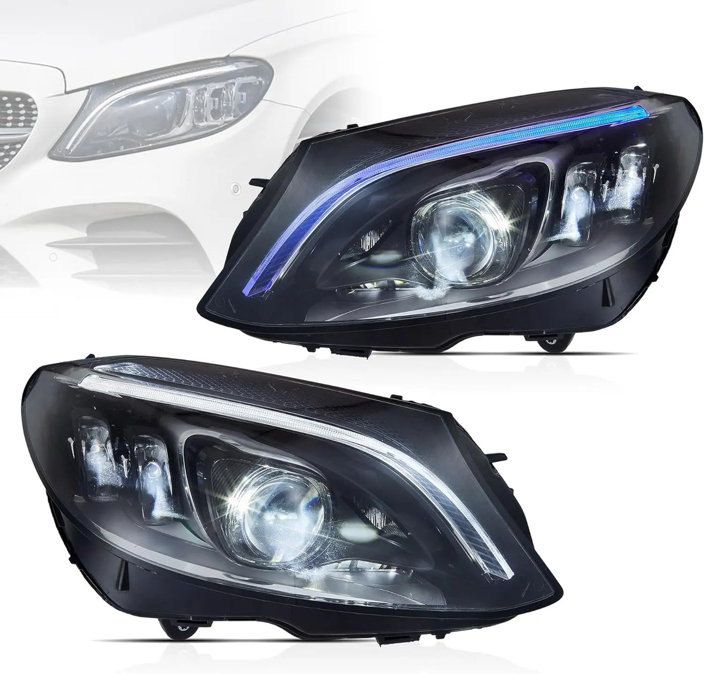 VLAND LED Projector Headlights For Mercedes Benz W205 C-Class 2015-2021