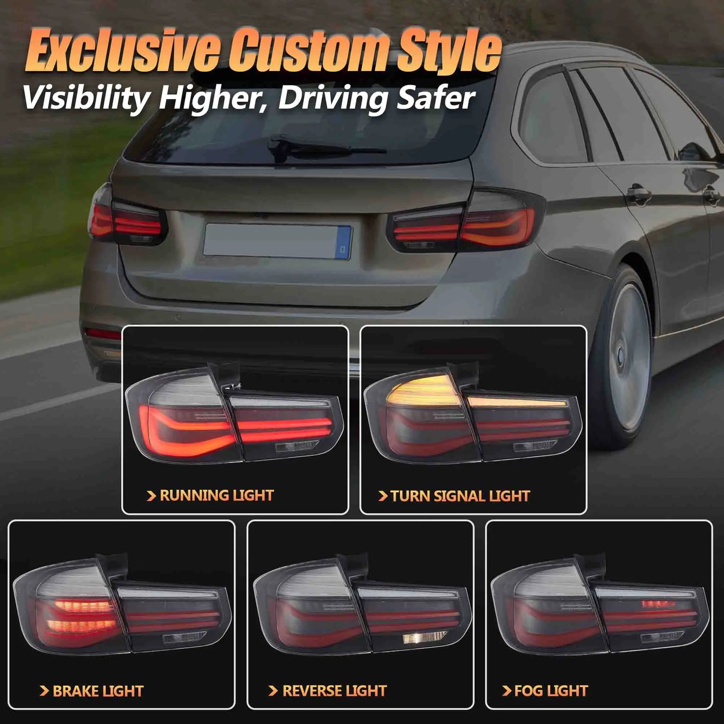 VLAND LED Taillights For BMW 3 Series F31 Touring 2012-2019