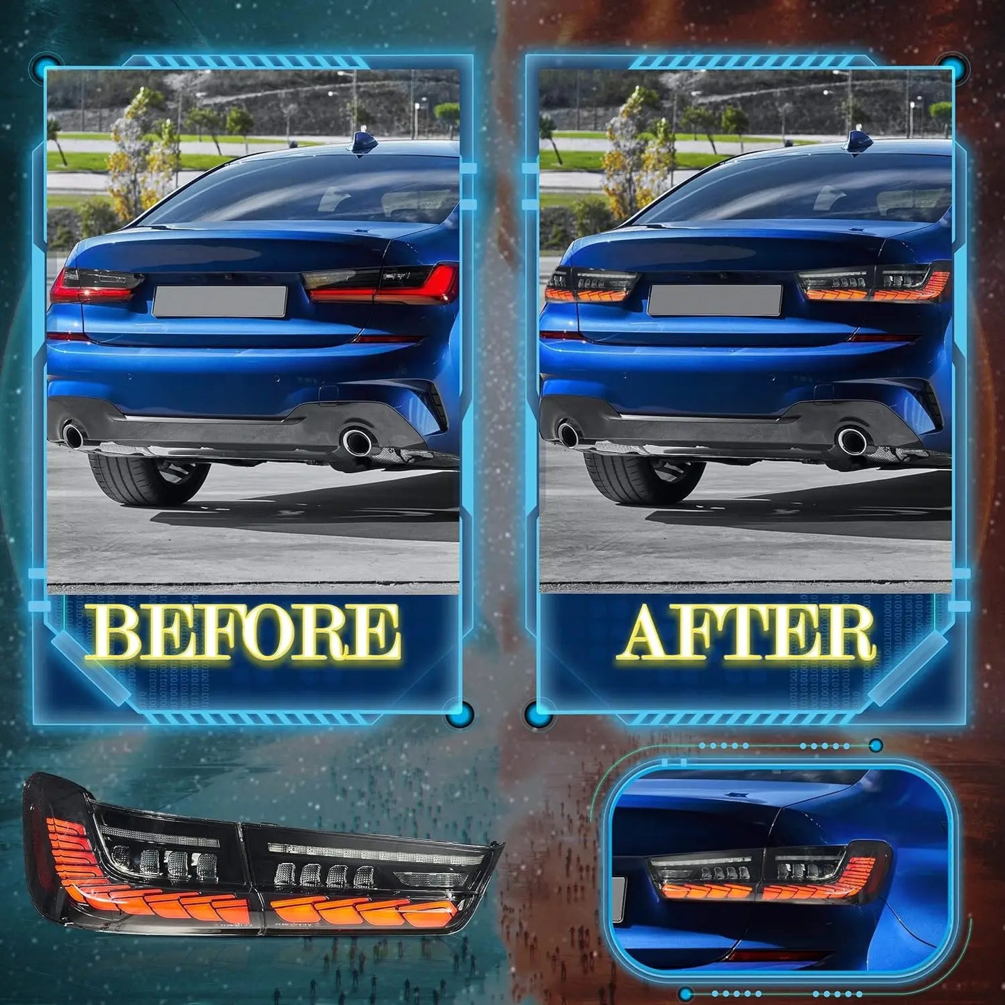 VLAND OLED Tail Lights For BMW 3 Series G20 Sedan 2019-2022 Seventh Generation with Start-up Animation(Fit For North American models)