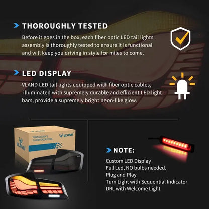 VLAND OLED Tail Lights For BMW 5 Series F10 F18 2011-2017 with Start-up Animation Running Lights(Not For F11/ F07)