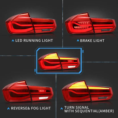 VLAND Full LED Taillights For BMW 3-Series BMW F30 F35 F80 320i 328i 328D 335i M3 6th Gen Sedan 2013-2018