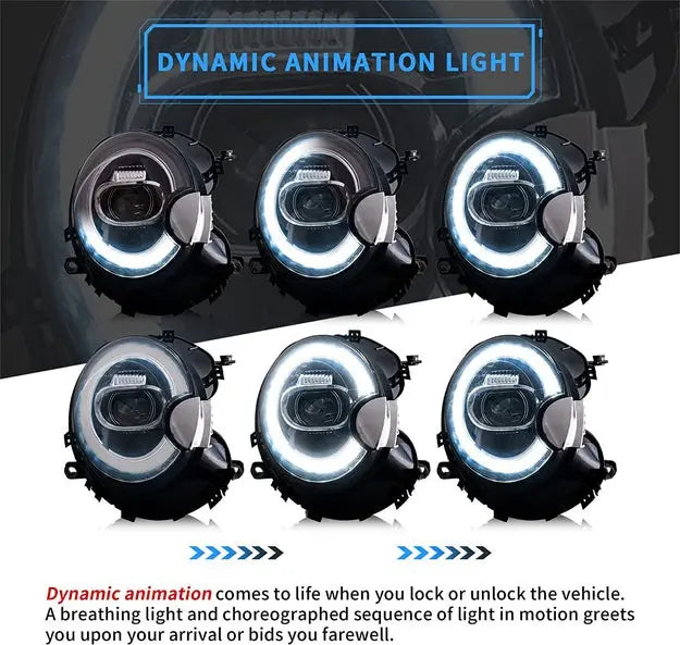 VLAND LED Projector Headlights For BMW Mini Cooper 2007-2013 R55 R56 R57 R58 R59 With Dynamic Animation[In Stock]