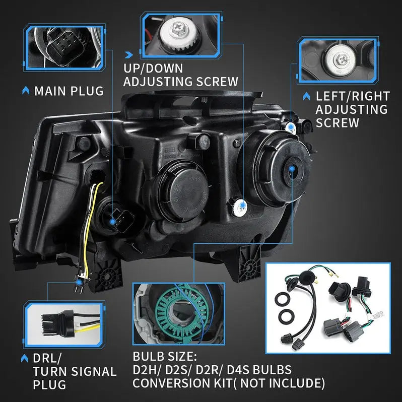 VLAND Dual Beam Headlights For Chevrolet Chevy Camaro 2014-2015