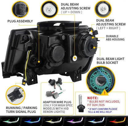 VLAND RGB LED headlights Fit For Chevrolet Camaro 2014-2015 5th Gen