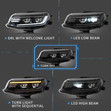 VLAND LED Projector Headlights For Chevrolet Camaro 2016-2018 6th Gen