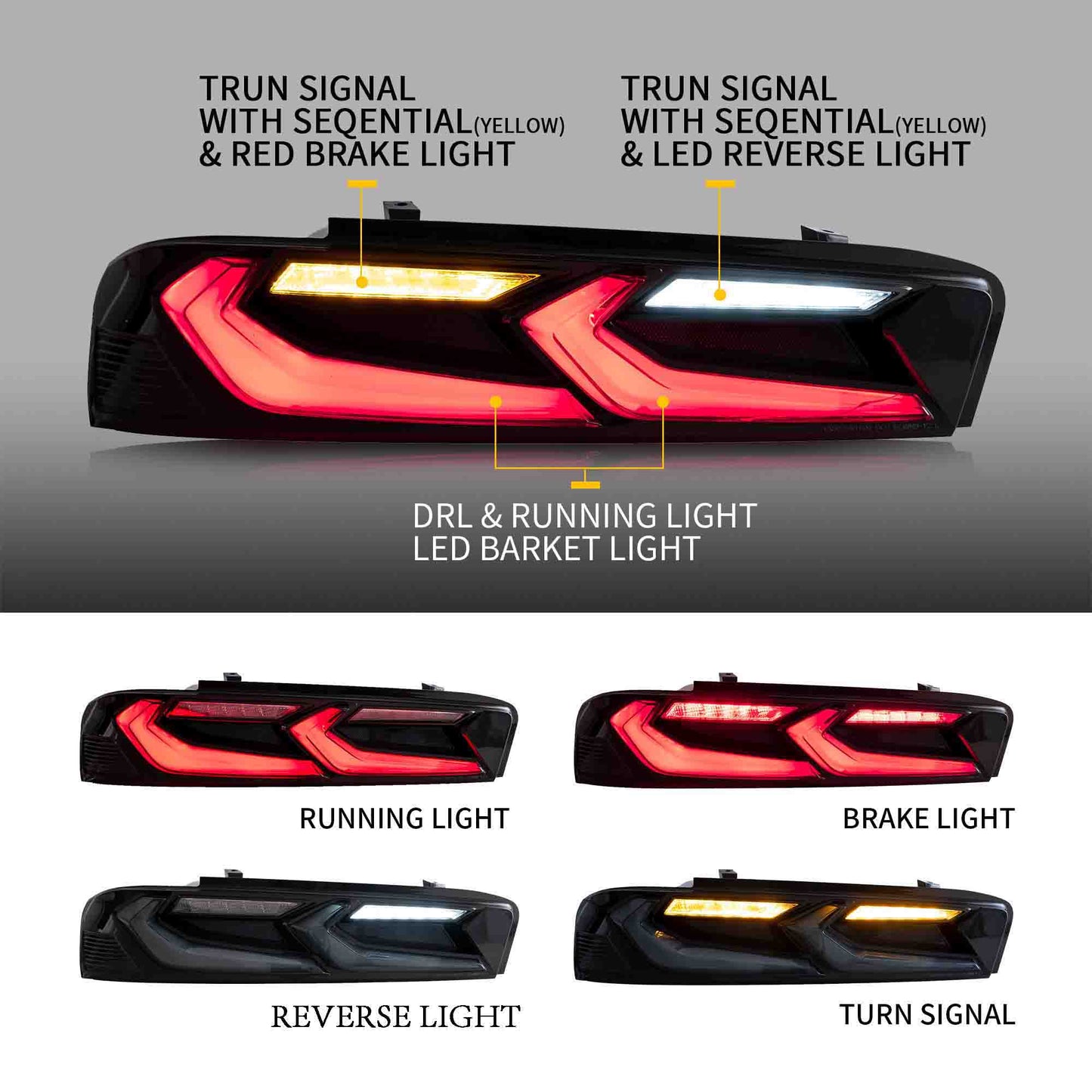VLAND LED Tail lights For Chevrolet Camaro 2016-2018