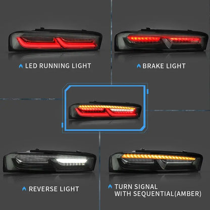 VLAND LED Tail Lights For Chevrolet Chevy Camaro 2016-2018 With Reverse Lights (Fit For American Models)
