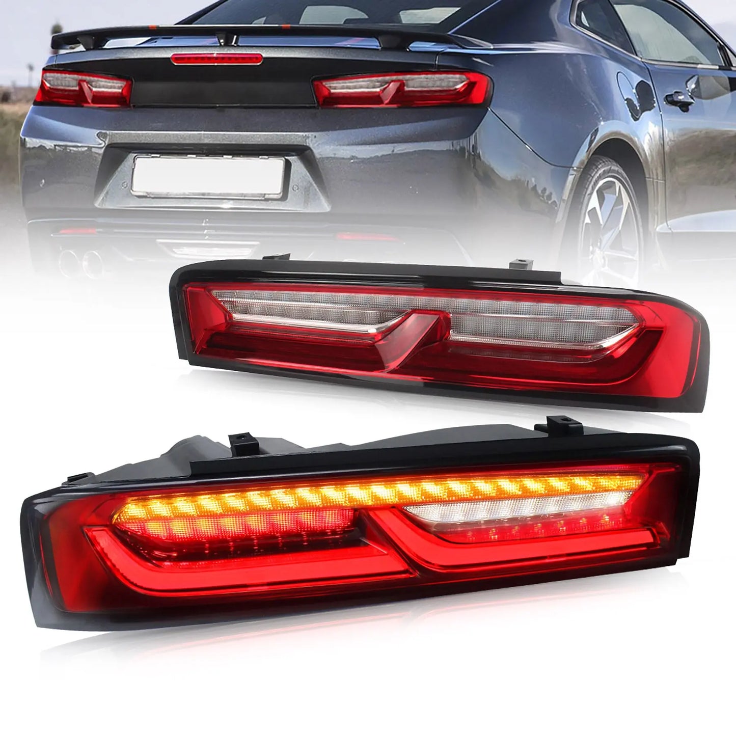 VLAND LED Tail Lights For Chevrolet Chevy Camaro 2016-2018 With Reverse Lights (Fit For American Models)