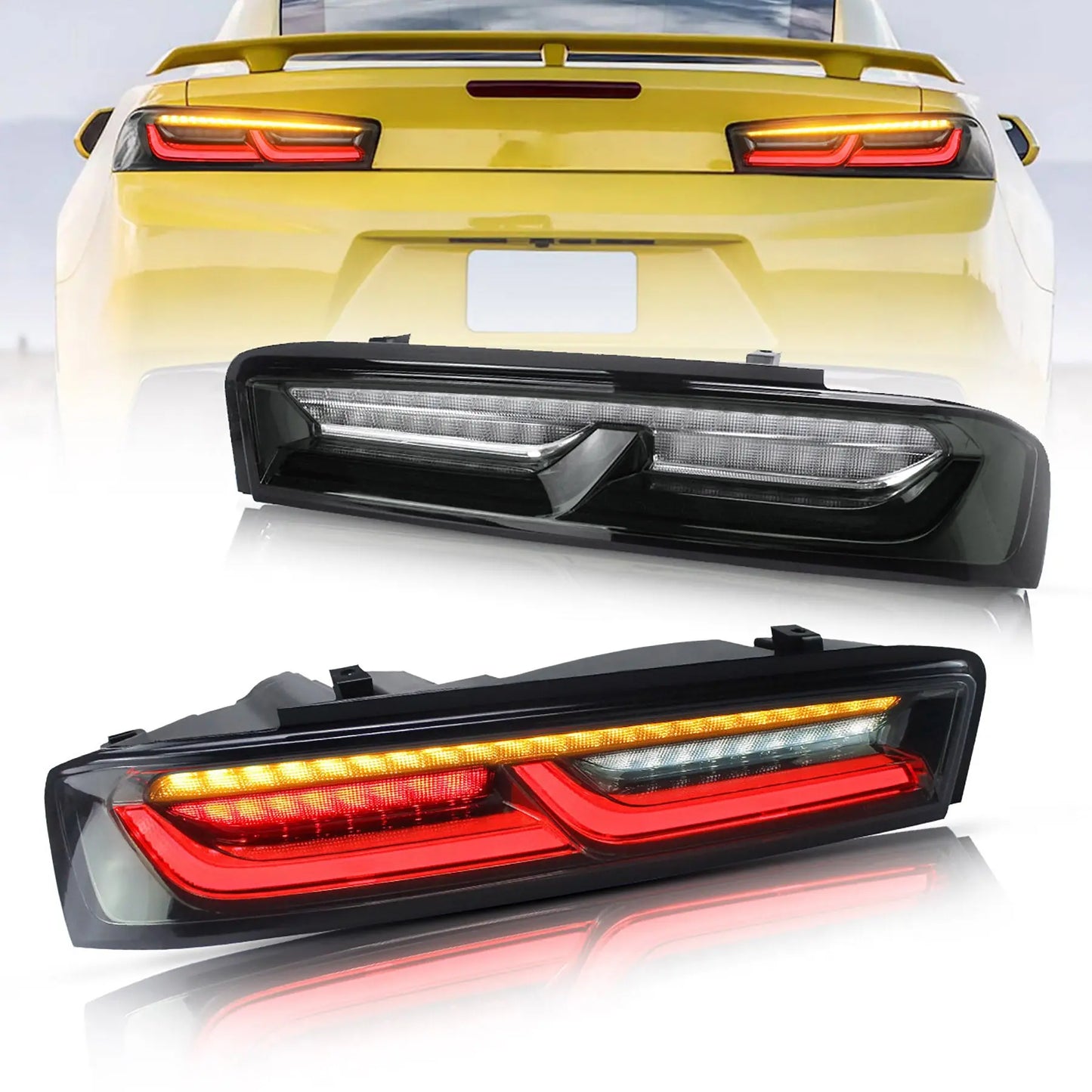 VLAND LED Tail Lights For Chevrolet Chevy Camaro 2016-2018 With Reverse Lights (Fit For American Models)