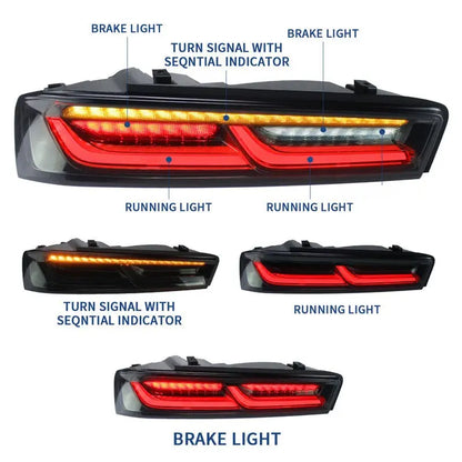 VLAND Taillights For Chevrolet Chevy Camaro 2016-2018 without Reversing Lights (Fit For European Models)
