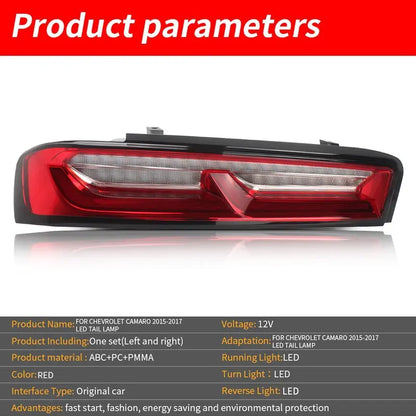 VLAND Taillights For Chevrolet Chevy Camaro 2016-2018 without Reversing Lights (Fit For European Models)