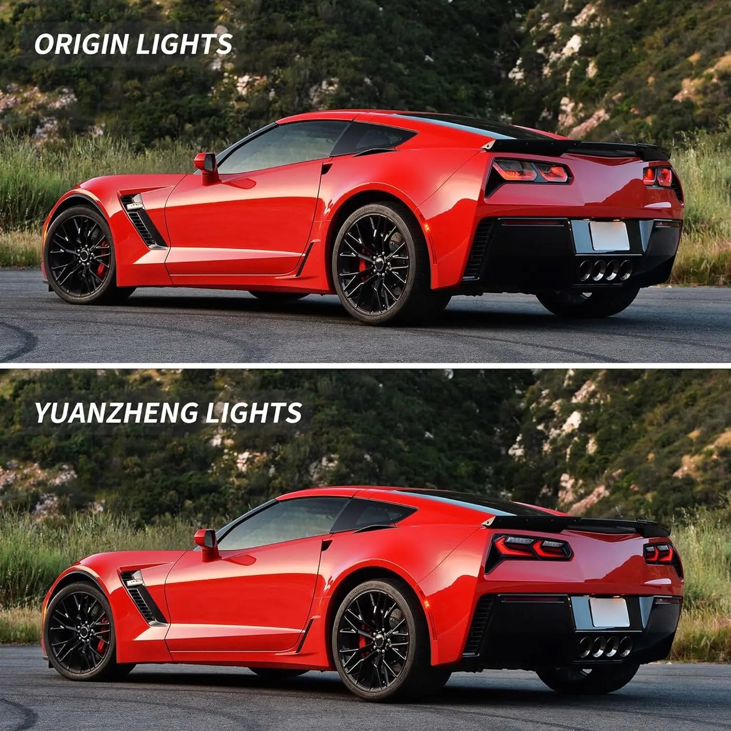 VLAND LED Tail Lights Fit for Chevrolet Chevy Corvette C7 2014-2019 All Models(For North America)