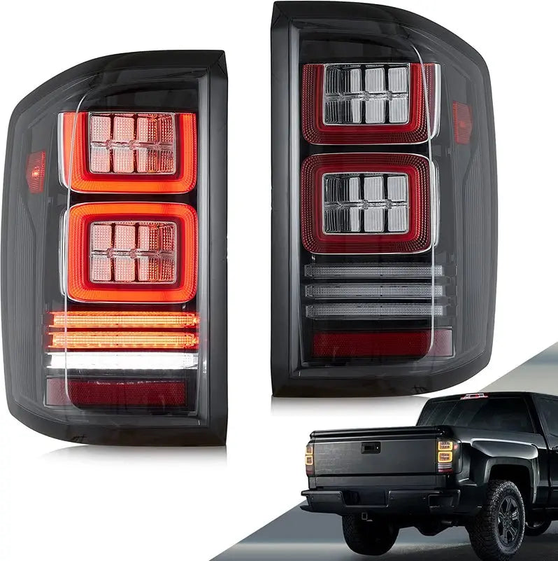VLAND LED Tail Lights For Chevrolet Silverado 1500 2014-2018 2500HD/ 3500HD 2015-2018 GMC Sierra 3500HD Dually Models 2015-2019