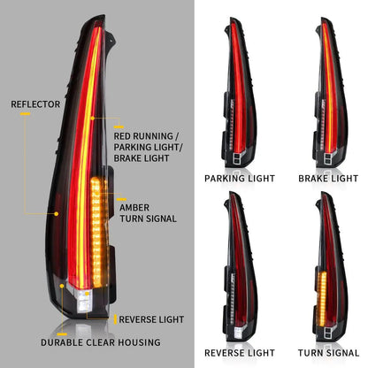 VLAND Full LED Tail Lights For Chevrolet Tahoe Suburban 2007-2014 GMC Yukon and Yukon Denali/XL 2007-2014