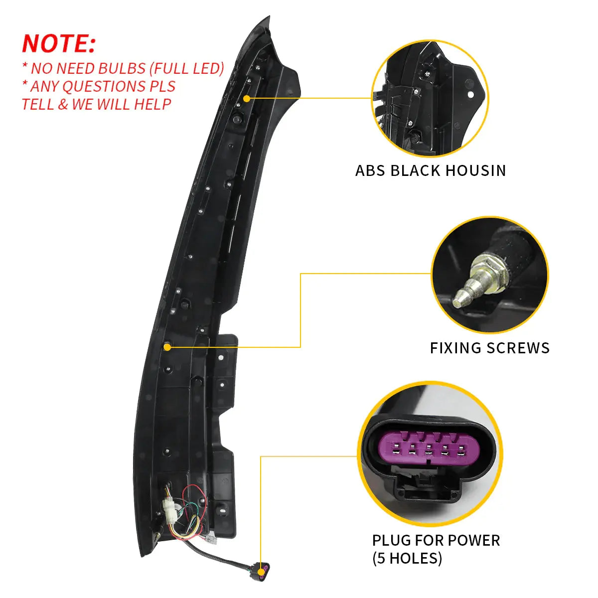 VLAND Full LED Tail Lights For Chevrolet Tahoe Suburban 2007-2014 GMC Yukon and Yukon Denali/XL 2007-2014