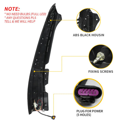 VLAND Full LED Tail Lights For Chevrolet Tahoe Suburban 2007-2014 GMC Yukon and Yukon Denali/XL 2007-2014