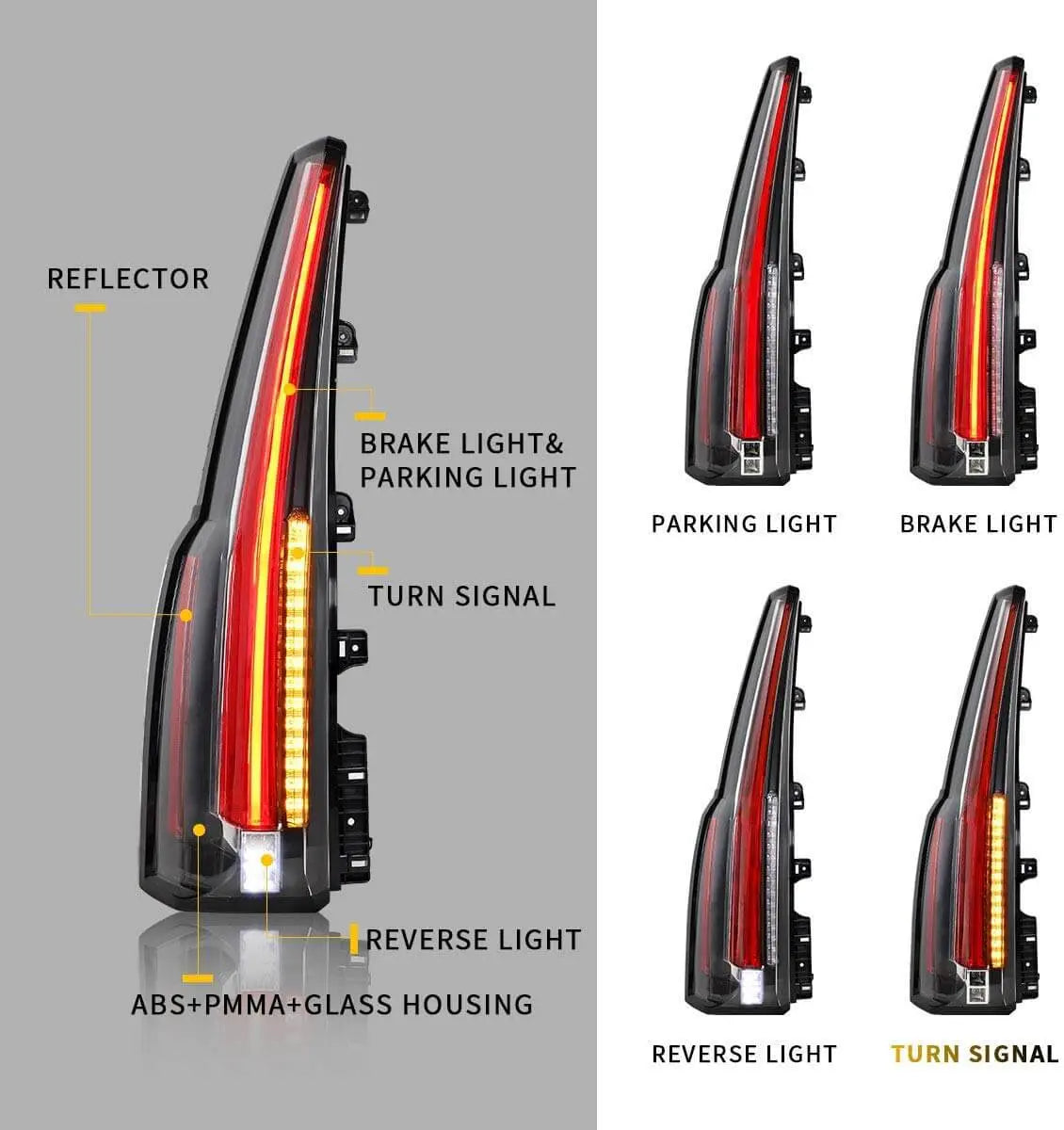 VLAND Full LED Taillights For Chevrolet Tahoe Suburban 2015-2020 GMC Yukon and Yukon Denali/XL 2015-2020 Fourth Generation