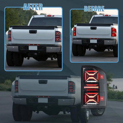 VLAND Tail Lights For Chevrolet Silverado 1500 2007-2013 2500HD/3500HD 2007-2014, GMC Sierra 3500HD 2007-2014