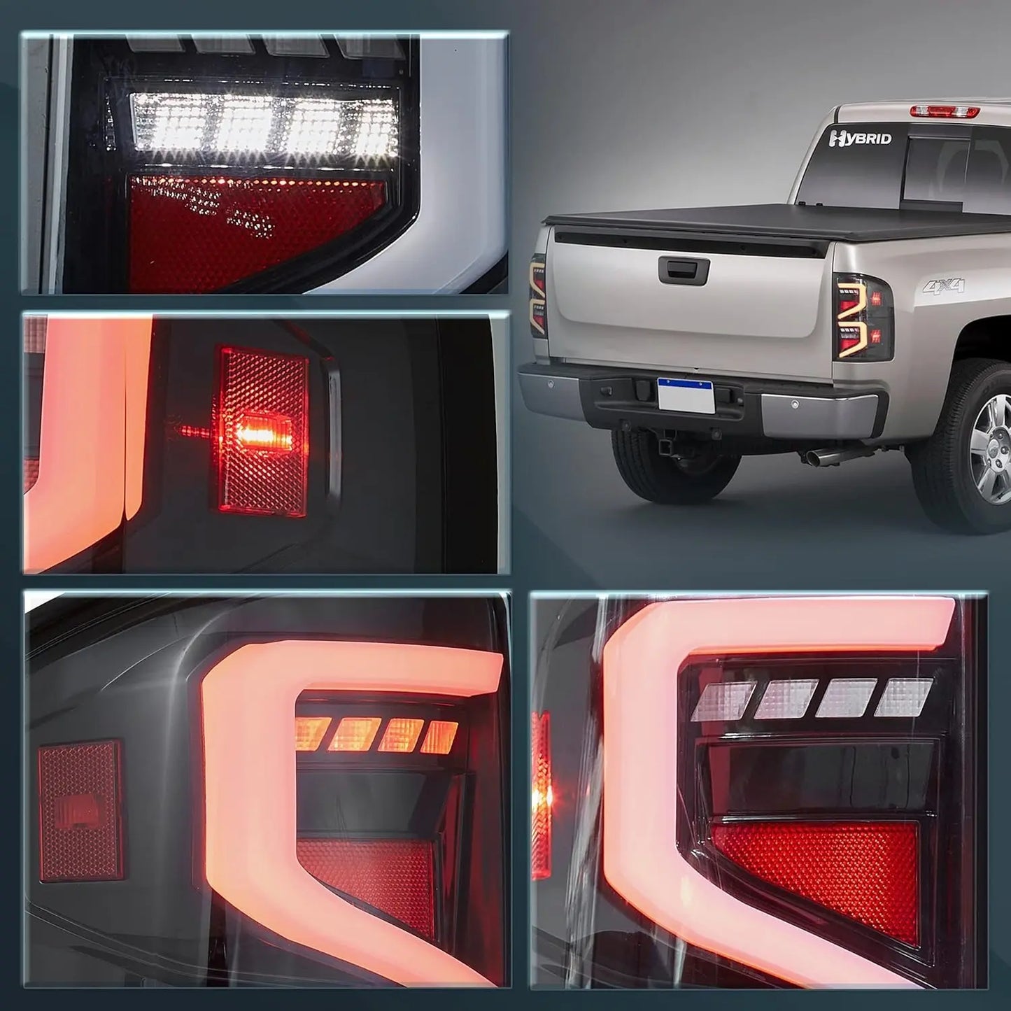 VLAND Tail Lights For Chevrolet Silverado 1500 2007-2013 2500HD/3500HD 2007-2014, GMC Sierra 3500HD 2007-2014