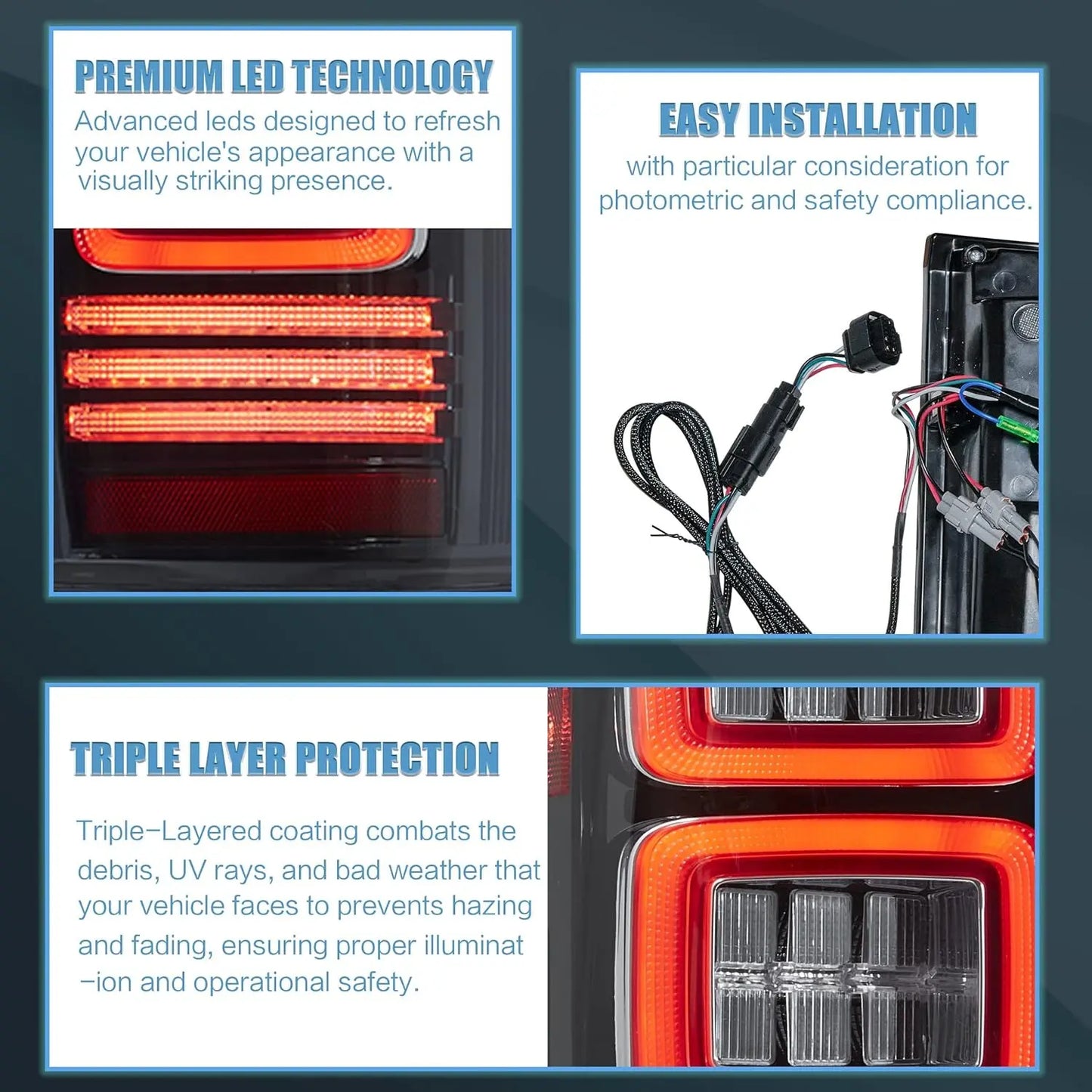 VLAND Tail Lights For Chevrolet Silverado 1500 2007-2013 2500HD/3500HD 2007-2014, GMC Sierra 3500HD 2007-2014