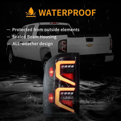 VLAND Tail Lights For Chevrolet Silverado 1500 2007-2013 2500HD/3500HD 2007-2014, GMC Sierra 3500HD 2007-2014
