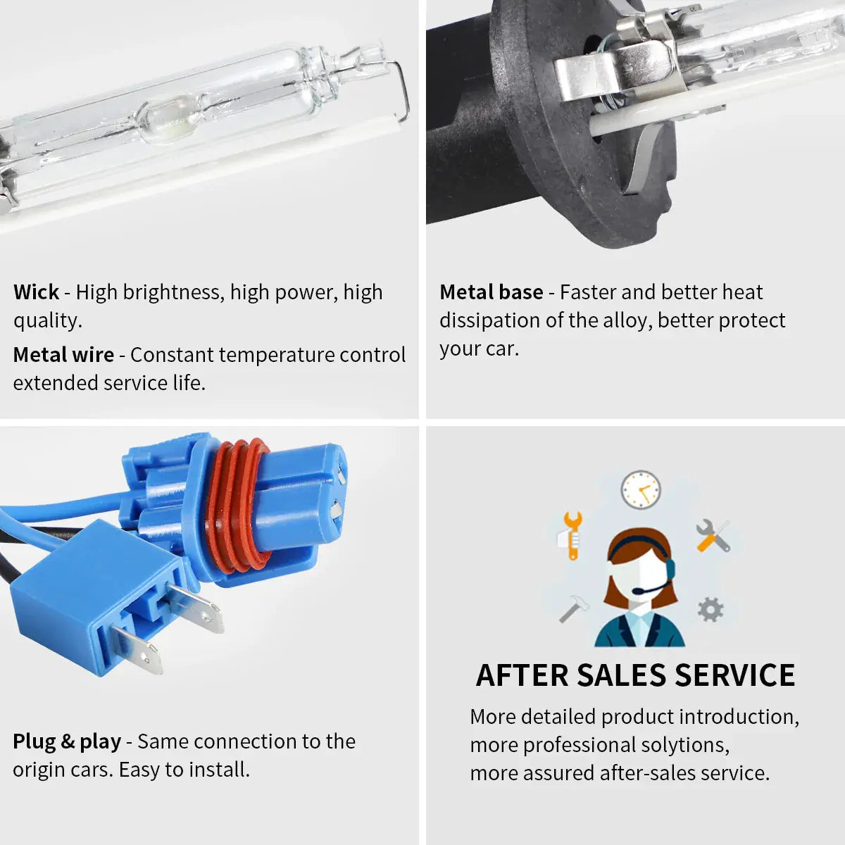 VLAND D2H/H7 Xenon Bulbs Conversion HID KIT with Ballast 12V 35W 55W 6000K