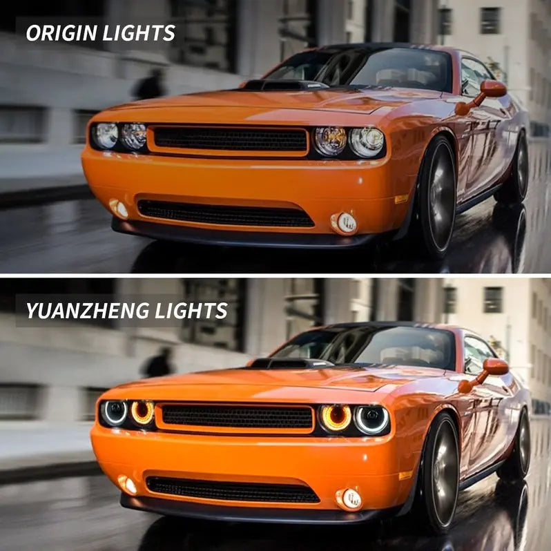 VLAND Dual Beam Projector Headlights For Dodge Challenger 2008-2014