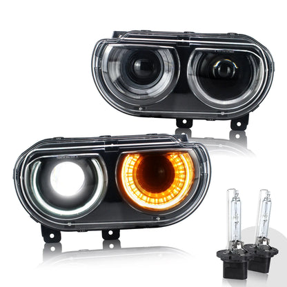 VLAND Dual Beam Projector Headlights For Dodge Challenger 2008-2014