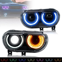 VLAND RGB Dual Beam Headlights For Dodge Challenger 2008-2014
