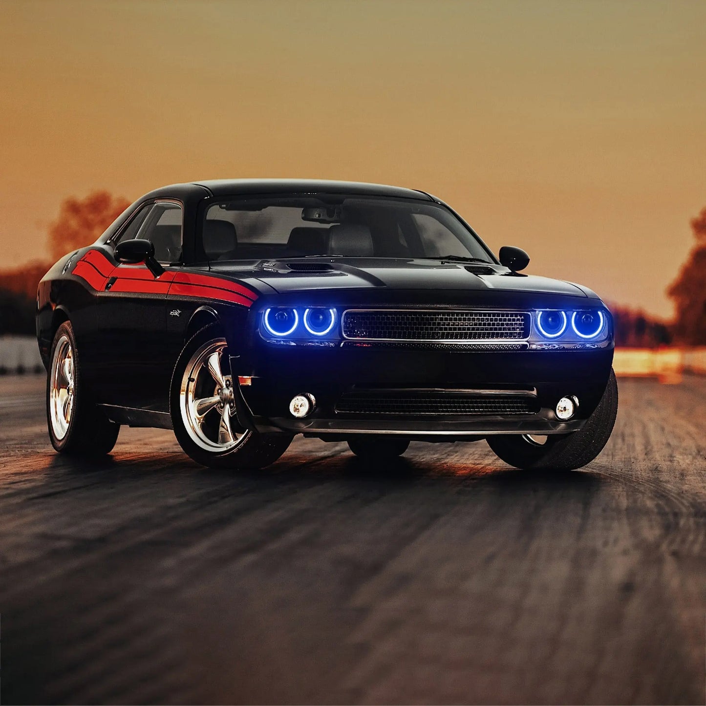 VLAND RGB Dual Beam Headlights For Dodge Challenger 2008-2014