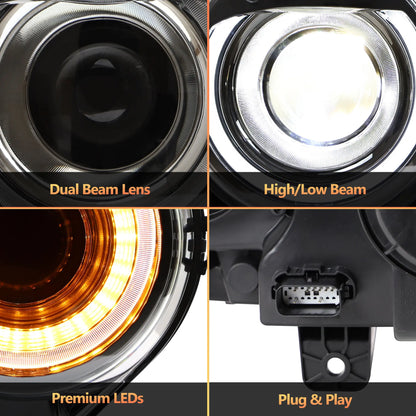 VLAND RGB LED Headlights For Dodge Challenger 2015-2019(Not Fit For HID Original Models)