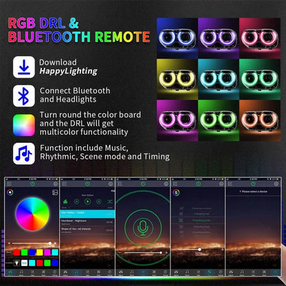 VLAND RGB LED Headlights For Dodge Challenger 2015-2019(Not Fit For HID Original Models)