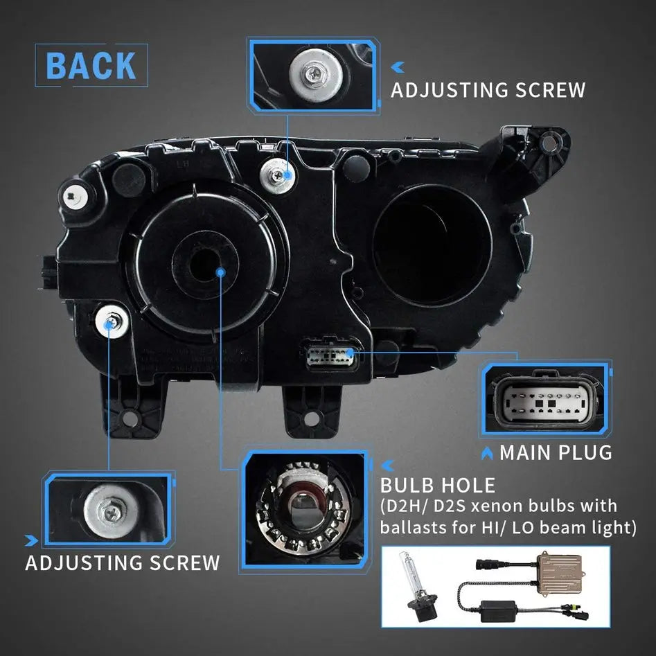 VLAND RGB LED Headlights For Dodge Challenger 2015-2019(Not Fit For HID Original Models)