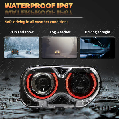 VLAND RGB LED Headlights For Dodge Challenger 2015-2019(Not Fit For HID Original Models)